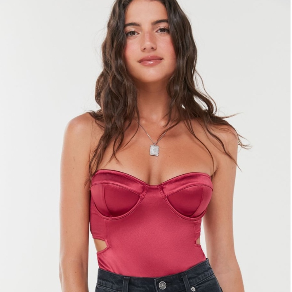 Out From Under Cut It Out Satin Bustier Bodysuit